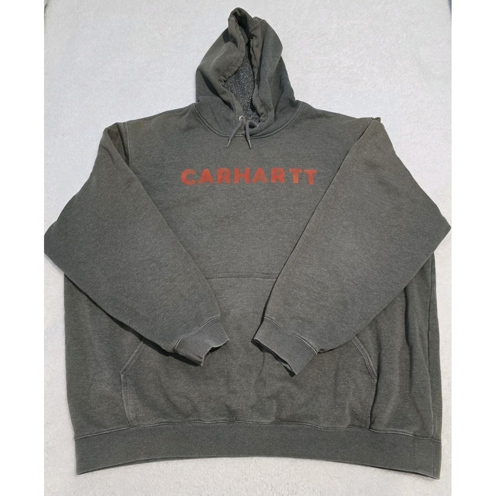 Carhartt Loose Fit Heavy Hoodie Men's Size 3XL Heather Gray Red Logo